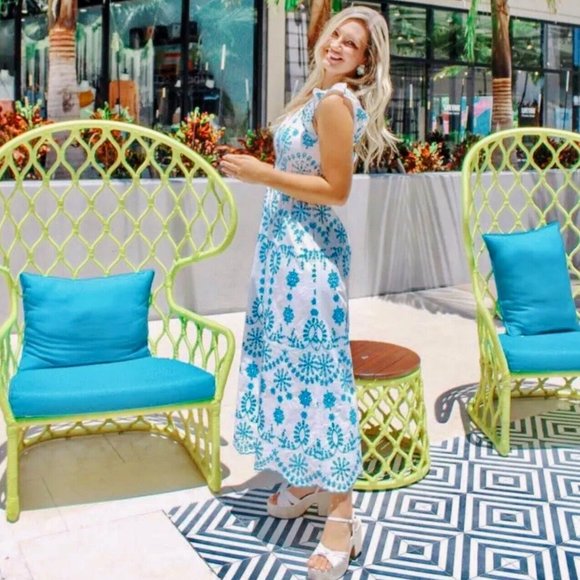 Lilly Pulitzer Dresses & Skirts - Lilly Pulitzer Lillyanne Flutter Sleeve Eyelet Midi Dress NWT - Size 6